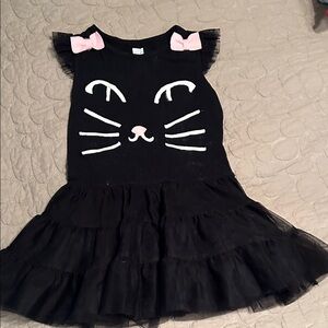 Old Navy Black Dress w/ tulle skirt & added kitty detail